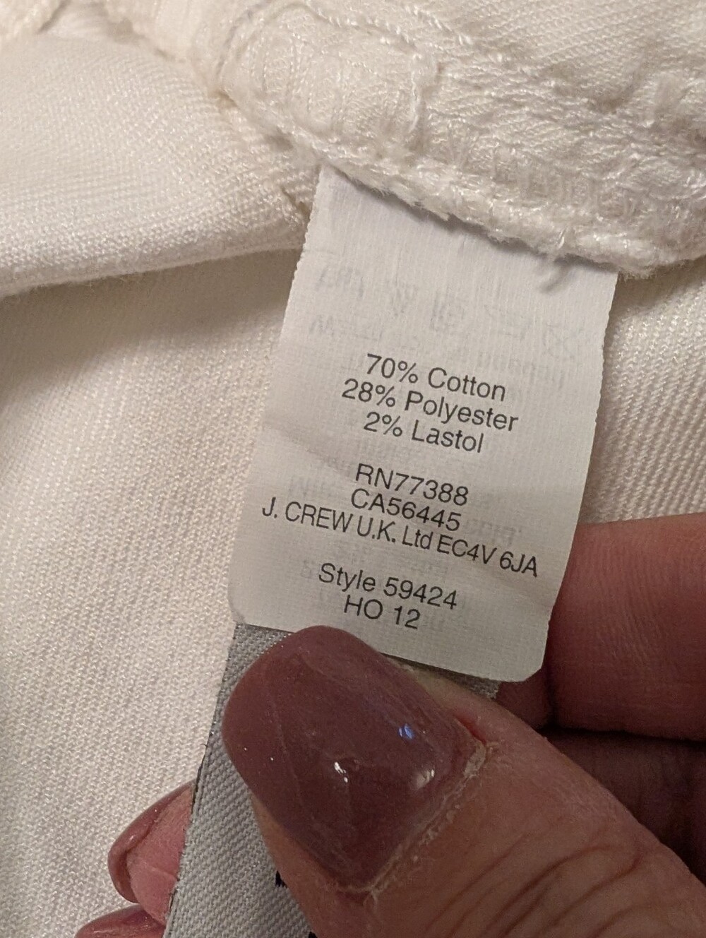J. Crew Toothpick Mid Rise Ankle Jeans in White NWOT - Picture 4 of 6